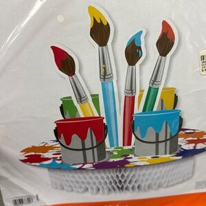 Artist Paint Party centerpiece multi color art party centerpiece